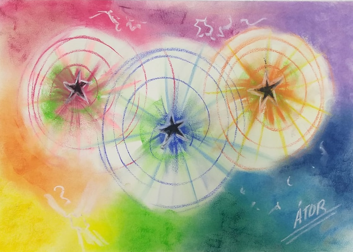O evento resplandece em cores, em flores, do céu descem os atores (Mensagem Psicografada pelo Grupo Espírita Paragem Torres de Luz)